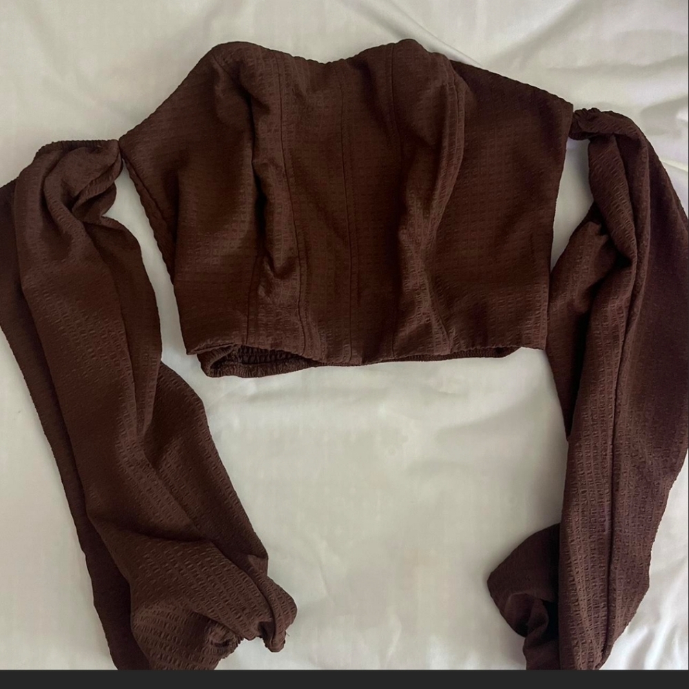 Wild fable corset off shoulder sleeve top